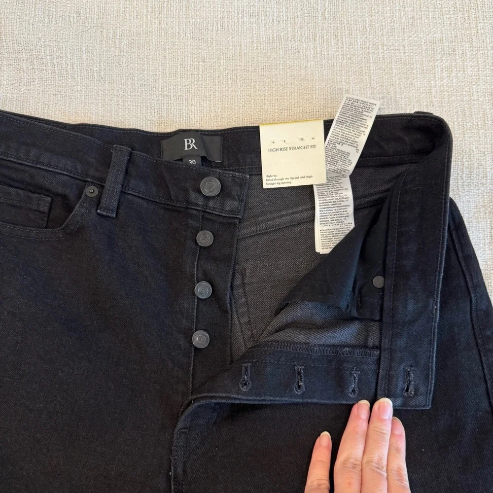 NWT Banana Republic Black Wide Leg Jeans - Picture 4 of 10